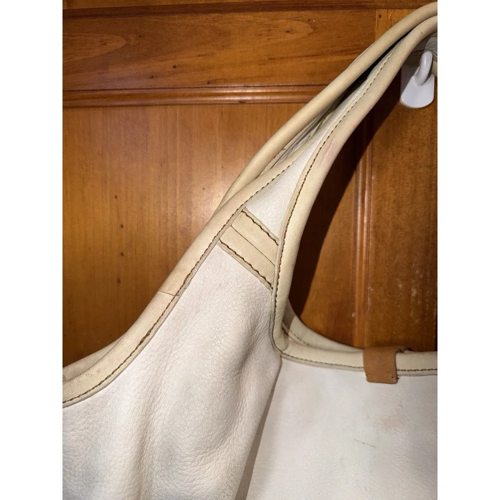 UGG Australia Genuine Calf Leather Hobo Shoulder Handbag Purse Beige Travel Tote